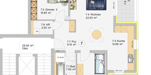 3-Zimmer-Wohnung im 3.Obergeschoss (W7)
